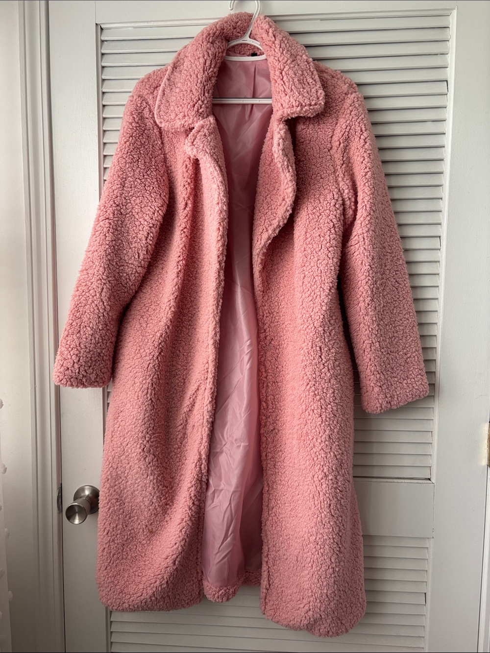Fuzzy pink coat